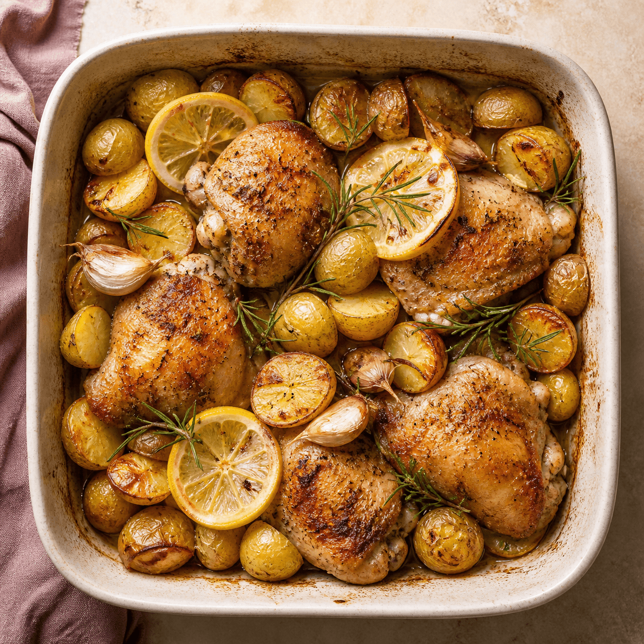 Lemon chicken traybake